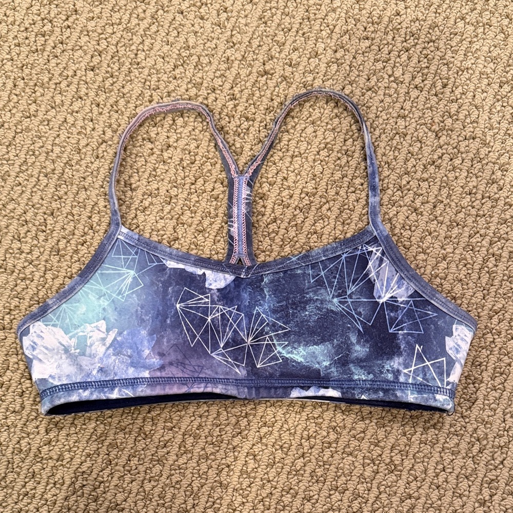 Ivivva Blue Geometric Sports Bra